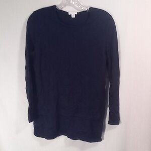J.Jill Navy Merino Wool Washable Sweater Size MP